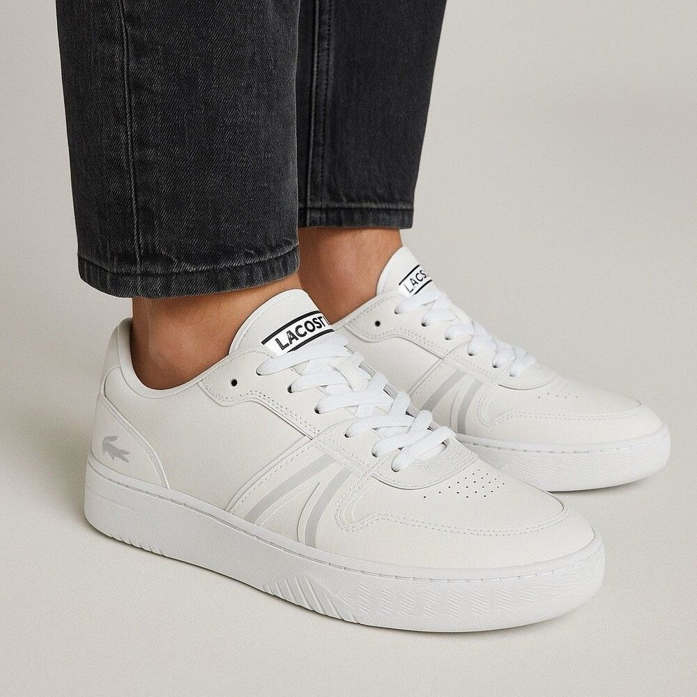 Lacoste Sneakers Mens 11 White Leather Low Top Court Tennis Shoes L001-0321-1